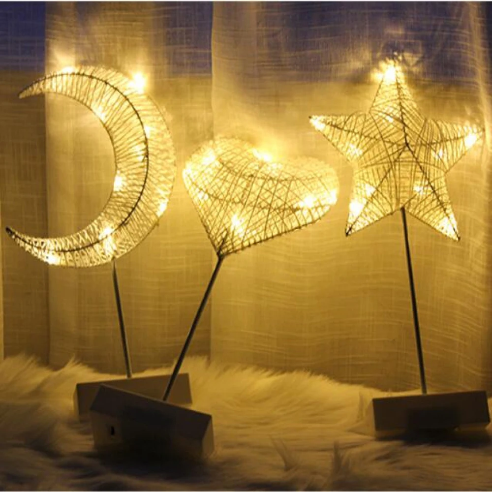 LED Night Light Moon Stars Love Heart Christmas Tree Rattan Table Lamp Girl Room Decor Gift Night Light Warm White Table Light
LED Night Light Moon Stars Love Heart Christmas Tree Rattan Table Lamp Girl Room Decor Gift Night Light Warm White Table Light