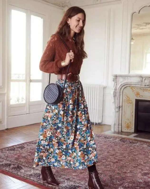 Women Skirt 2020 Spring and Summer New Pleated Skirt Colorful Flower Side Split Midi Skirt
Women Skirt 2020 Spring and Summer New Pleated Skirt Colorful Flower Side Split Midi Skirt