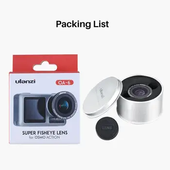 For DJI Osmo Action Camera Accessory Ulanzi OA-6 Fisheye Lens 35mm 180 Degree Wide Angle HD Optical Glass Camera Photograp Lens
For DJI Osmo Action Camera Accessory Ulanzi OA-6 Fisheye Lens 35mm 180 Degree Wide Angle HD Optical Glass Camera Photograp Lens