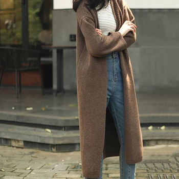 Women Thick Knitted Sweater Open Stitch Long Loose Outerwear Cashmere Knitwear Solid Jacket O-Neck Casual Street Lady Cardigans
Women Thick Knitted Sweater Open Stitch Long Loose Outerwear Cashmere Knitwear Solid Jacket O-Neck Casual Street Lady Cardigans