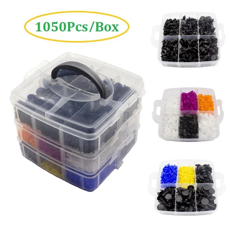 1050Pcs/Box Car Fastener Clips Mixed Car Fasteners Door Trim Panel Auto Bumper Rivet Retainer Push Engine Cover Fender
1050Pcs/Box Car Fastener Clips Mixed Car Fasteners Door Trim Panel Auto Bumper Rivet Retainer Push Engine Cover Fender