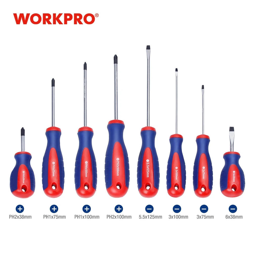 Магнитная отвертка WORKPRO для домашнего ремонта крестовая | Инструменты