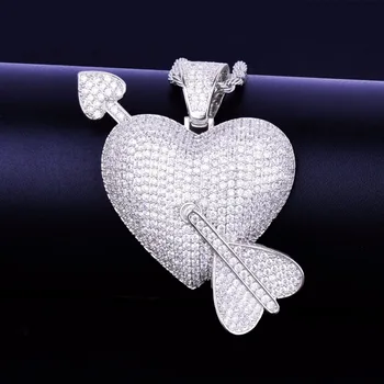 Iced Out Crystal Arrow Heart Pendant Necklace Gold Silver For Women Mens Hip Hop Jewelry Crystal With Tennis Chain Fashion Gifts 
Iced Out Crystal Arrow Heart Pendant Necklace Gold Silver For Women Mens Hip Hop Jewelry Crystal With Tennis Chain Fashion Gifts
