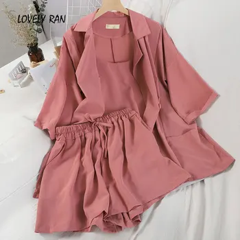 Office Ladies 3 Piece Sets Women Solid Blazer Camis Wide Leg Shorts Set Female 2020 Summer Elegant Fashion Solid Casual Outfits 
Office Ladies 3 Piece Sets Women Solid Blazer Camis Wide Leg Shorts Set Female 2020 Summer Elegant Fashion Solid Casual Outfits