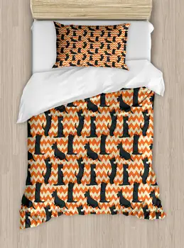 Scottie Dog Duvet Cover Set Sketched Puppies on a Crooked Chevron Zigzag Backdrop Decorative 2 Piece Bedding Set
Scottie Dog Duvet Cover Set Sketched Puppies on a Crooked Chevron Zigzag Backdrop Decorative 2 Piece Bedding Set