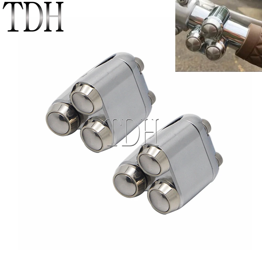 Aluminum Chrome Universal Motorcycle Handlebar Switch Horn Start Kill Button Switch 1'' 7/8'' Bar Motor Turn Single Light Switch
Aluminum Chrome Universal Motorcycle Handlebar Switch Horn Start Kill Button Switch 1'' 7/8'' Bar Motor Turn Single Light Switch