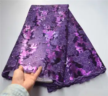 Purple Sequin Lace Fabric Embroidered French Net Lace Fabrics 2020 Classical Design African Guinea Sequins Wedding Lace PSA972-1
Purple Sequin Lace Fabric Embroidered French Net Lace Fabrics 2020 Classical Design African Guinea Sequins Wedding Lace PSA972-1