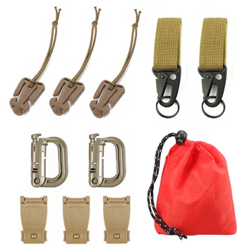 

11 Attachment Kit For Tactical Molle Bag Backpack Vest Belt D-Rings Web Dominators Buckles Straps Outdoor Camping Tools Outdoor