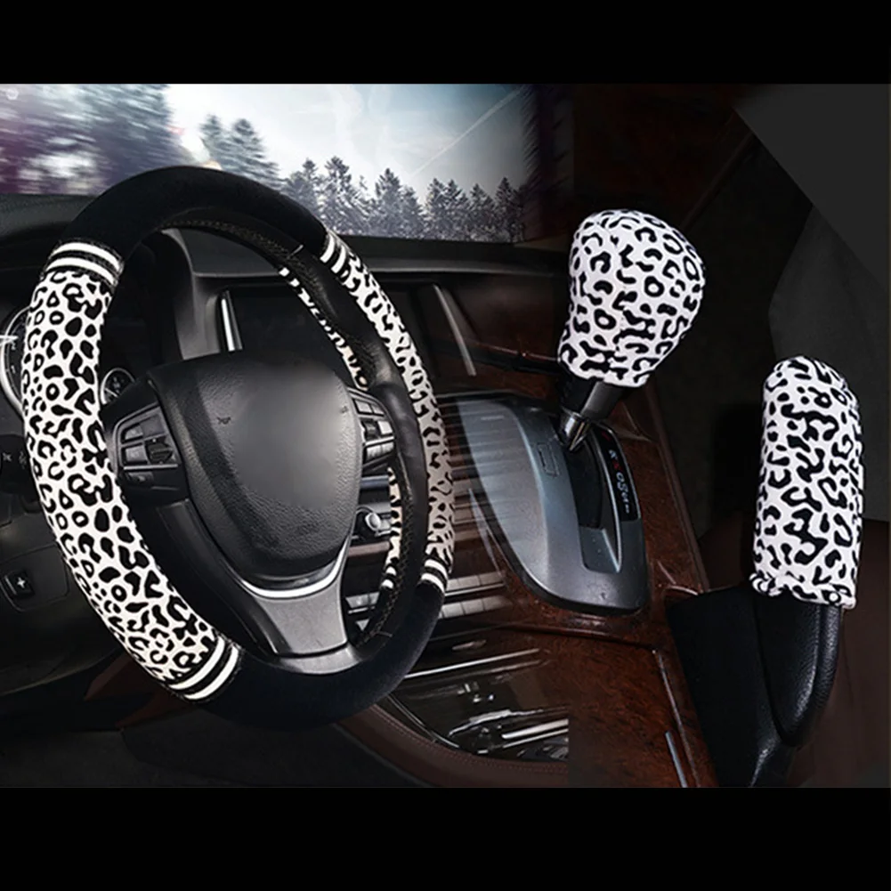 14/"15" Plush Car Steering Wheel Cover Fluffy Leopard Pattern Cover with Optional Handbrake Cover Gear Shift Cover Accessories
14/"15" Plush Car Steering Wheel Cover Fluffy Leopard Pattern Cover with Optional Handbrake Cover Gear Shift Cover Accessories