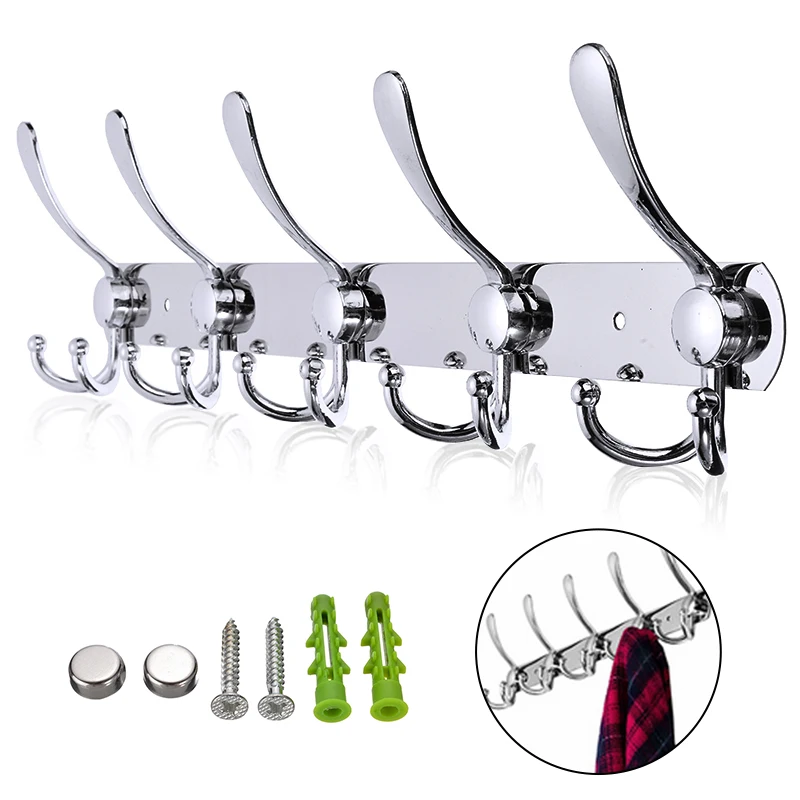 Anti-rust Stainless Steel 5-Wall Hooks Coat Clothes Door Holder Rack Hook Wall Mounted Hanger Kitchen Bathroom Organizer Hanger
Anti-rust Stainless Steel 5-Wall Hooks Coat Clothes Door Holder Rack Hook Wall Mounted Hanger Kitchen Bathroom Organizer Hanger