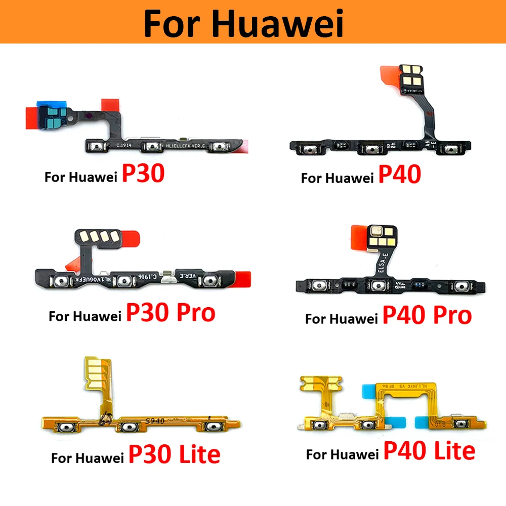 

New For Huawei P9 P10 Plus P20 P30 P40 Lite E Pro P40 Lite 5G Power Switch On Off Volume Key Button Flex Cable Replacement Part