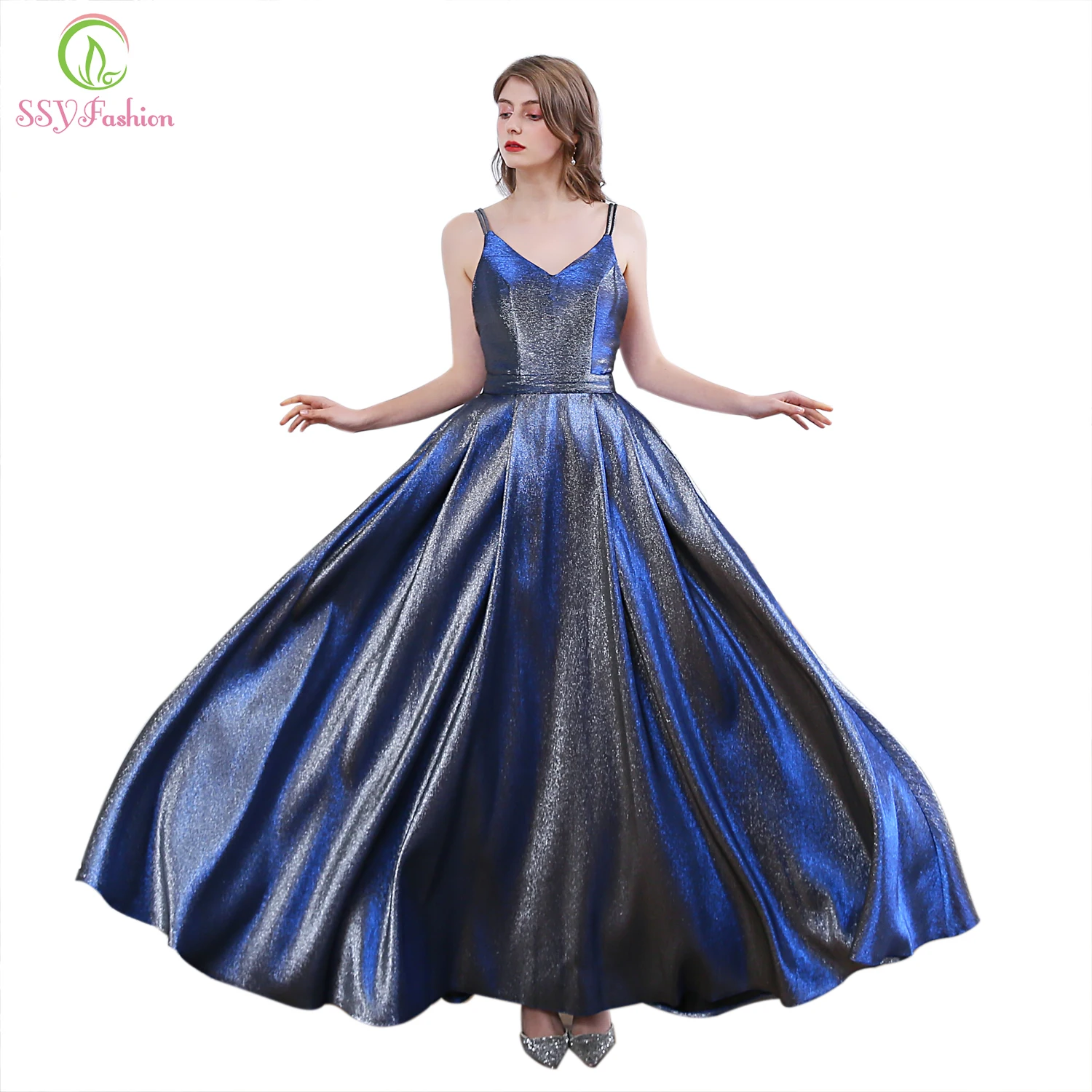 SSYFashion New Simple Blue Evening Dress Sexy V-neck Backless Sparkling Floor-length Long Party Formal Gowns Vestido De Noche
SSYFashion New Simple Blue Evening Dress Sexy V-neck Backless Sparkling Floor-length Long Party Formal Gowns Vestido De Noche
