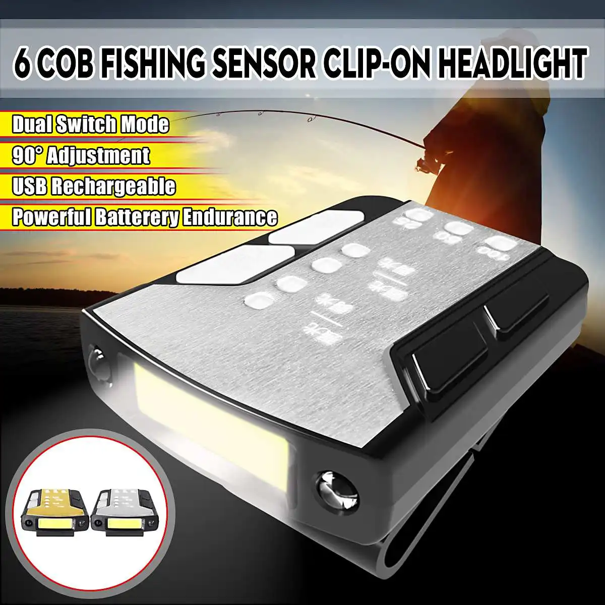 New 6 COB LED Headlamp Fishing Headlight Lamp Waterproof Head Torch Flashlight Head Lamp Chargeable Lampe Frontale Head Light 
New 6 COB LED Headlamp Fishing Headlight Lamp Waterproof Head Torch Flashlight Head Lamp Chargeable Lampe Frontale Head Light