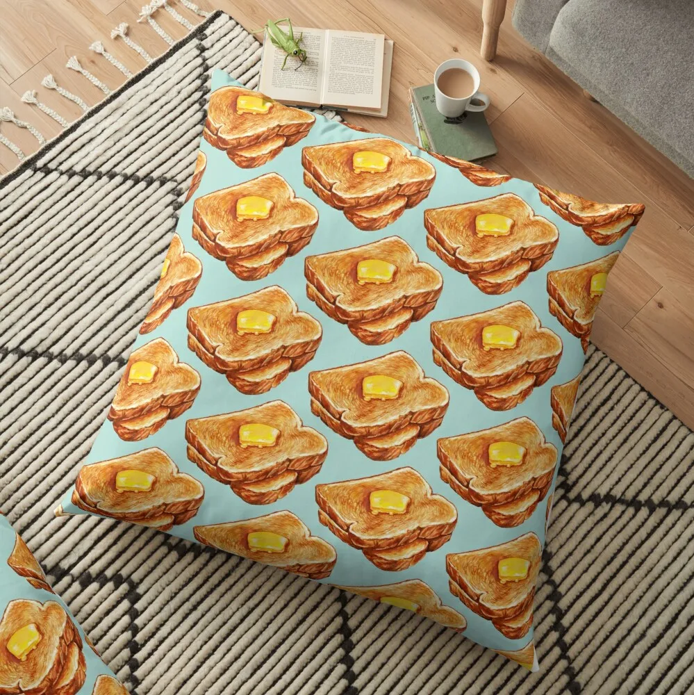 Buttered Toast Pattern Floor Pillow