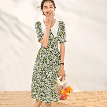 Summer New French Retro Waist Doll Collar Floral Dress Casual Dot Print Dress Party Dresses
Summer New French Retro Waist Doll Collar Floral Dress Casual Dot Print Dress Party Dresses