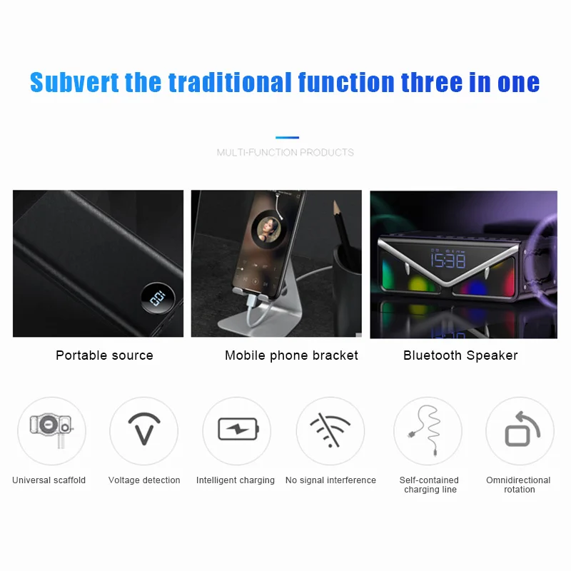 Charging Mobile Phone Stand Holder Powerbank Portable Adjustable Bluetooth Speaker GV99
Charging Mobile Phone Stand Holder Powerbank Portable Adjustable Bluetooth Speaker GV99