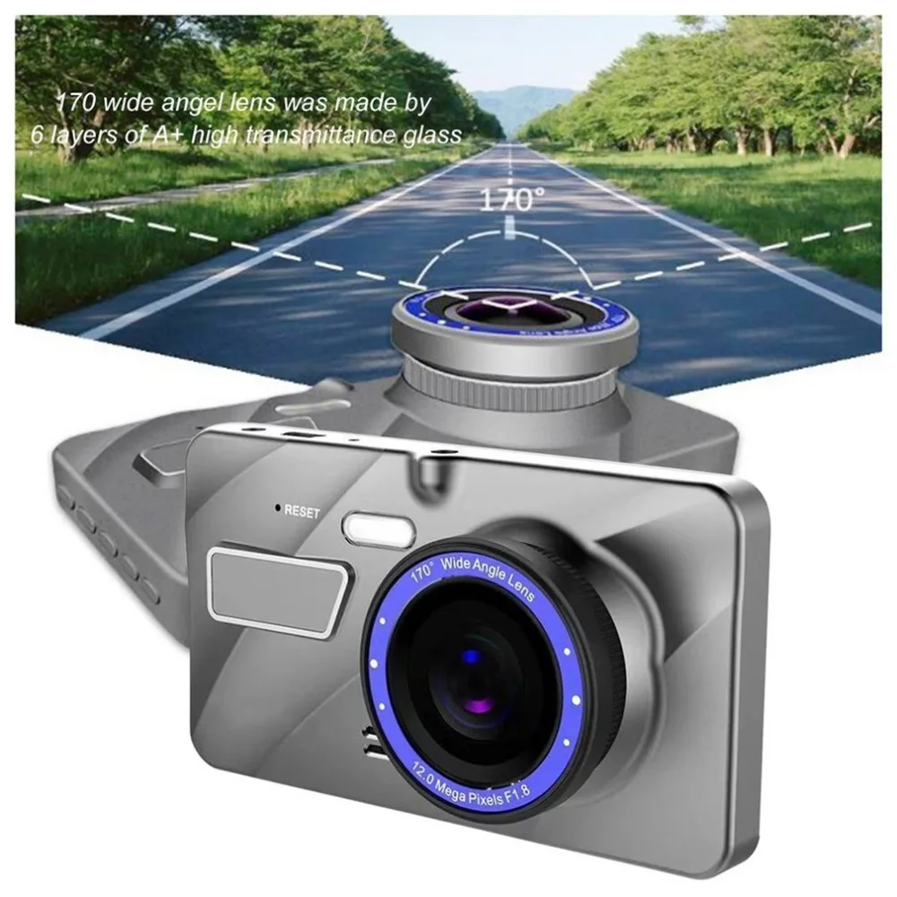 4" 1080P HD Car Dashboard DVR Camera Dual Lens Wide Angle Motion Detection Video Recorder Dash Cam with G-Sensor
4" 1080P HD Car Dashboard DVR Camera Dual Lens Wide Angle Motion Detection Video Recorder Dash Cam with G-Sensor