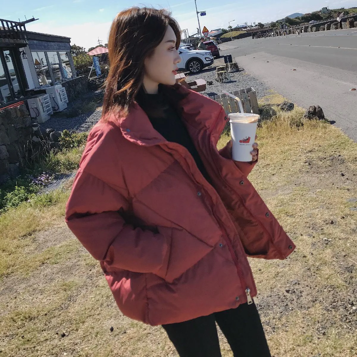Photo Shoot CHIC Korean-style Bean Rhombus down Coat Stand Collar BF Loose-Fit Versatile Short-height Short Cotton-padded Clothe
Photo Shoot CHIC Korean-style Bean Rhombus down Coat Stand Collar BF Loose-Fit Versatile Short-height Short Cotton-padded Clothe
