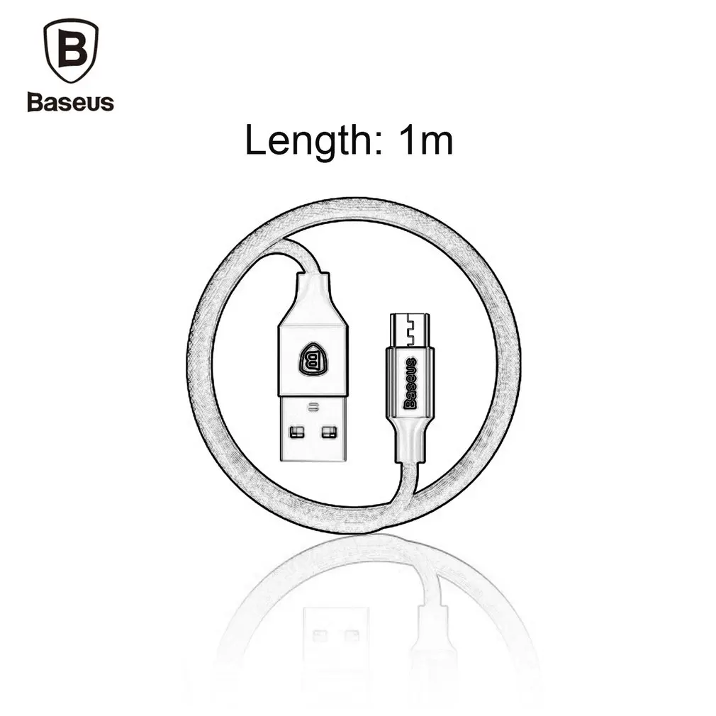 Baseus Micro USB Cable Phone Cables 2A Fast Data Sync Charging Braided Cable Digital USB Charger for Android Mobile Phone 100cm
