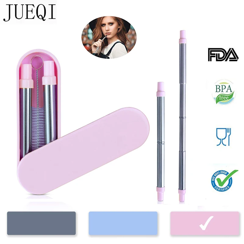 Telescopic Drinking Straw Collapsible Straw Foldable Reusable Metal Straw With Keychain Hole for Travel Outdoor Bar Accessories
Telescopic Drinking Straw Collapsible Straw Foldable Reusable Metal Straw With Keychain Hole for Travel Outdoor Bar Accessories