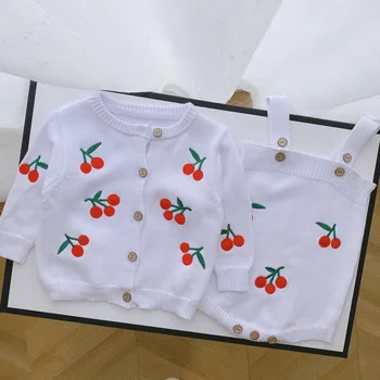 0-2Y infant baby girls autumn long sleeve cherry sweater vcoat jacket off shoulder bodysuits toddler kids clothes sets 2pcs
0-2Y infant baby girls autumn long sleeve cherry sweater vcoat jacket off shoulder bodysuits toddler kids clothes sets 2pcs