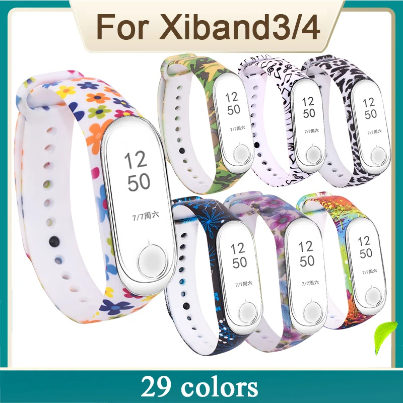 

Mi Band 3 4 printing Strap Replacement Band Pattern for mi mi Band 4 Silicone Wristband Sports Watch Bracelet Xiao mi mi 4 Smart