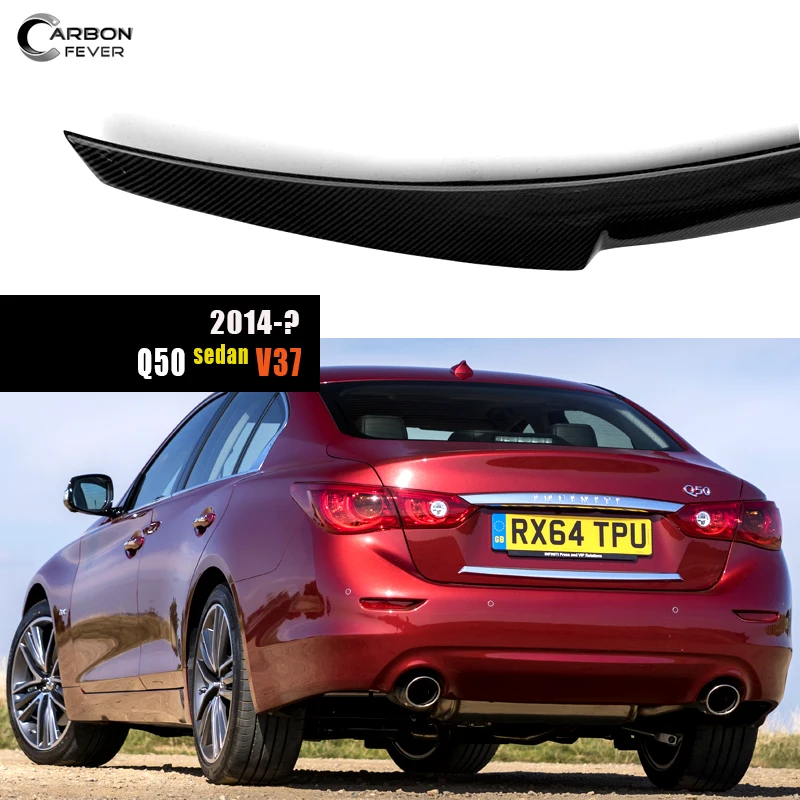 Rear Genuine Carbon Fiber Gloss Finished Trunk Spoiler Deck Wing for Infiniti Q50 Sedan 2013 - 2020 Rear Tail Trunk Lip
Rear Genuine Carbon Fiber Gloss Finished Trunk Spoiler Deck Wing for Infiniti Q50 Sedan 2013 - 2020 Rear Tail Trunk Lip