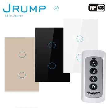 Jrump US Standard Remote Touch Switch, Wall Light Remote Touch Switch With Mini Remote Controller Switch Light Switch 2Way 2Gang
Jrump US Standard Remote Touch Switch, Wall Light Remote Touch Switch With Mini Remote Controller Switch Light Switch 2Way 2Gang