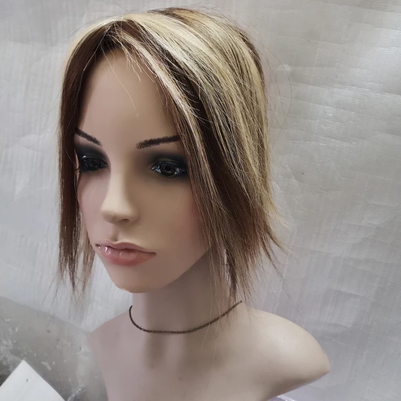1pcs 10inch Center Part Mix color 4/613# Hand Tied Base Lace Closure (4 1pcs 10inch Center Part Mix color 4/613# Hand Tied Base Lace Closure (4