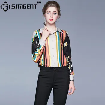 Simgent Stripe Blouse Womens Long Sleeve Print Turn Down Collar Office Shirts Womens Blouses Woman Clothing Blusas SG911062
Simgent Stripe Blouse Womens Long Sleeve Print Turn Down Collar Office Shirts Womens Blouses Woman Clothing Blusas SG911062
