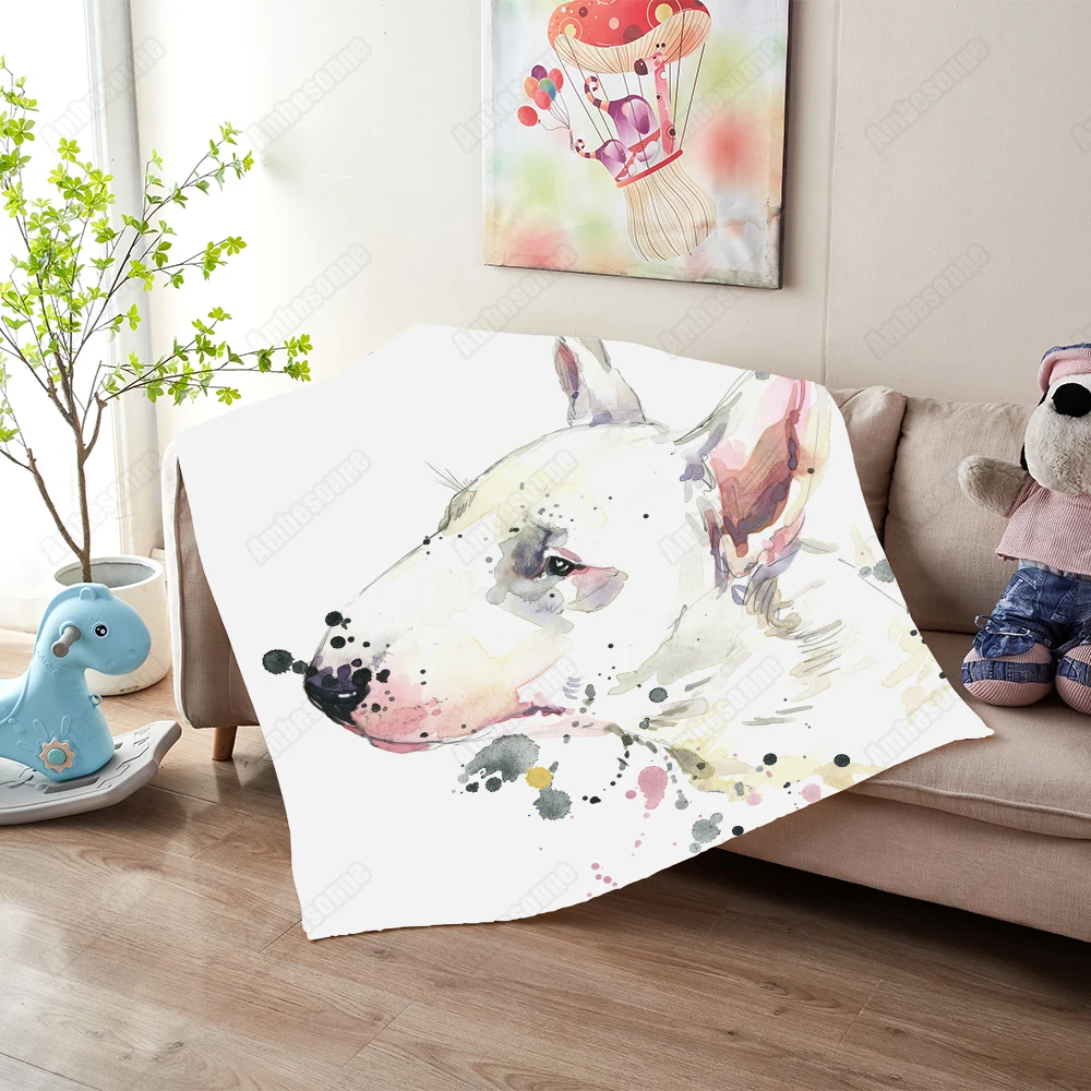 Animals Throw Blanket Dog Cute Bull Terrier Plush Bedspread Watercolor Domestic Animal Blanket Funny Bed Blanket
Animals Throw Blanket Dog Cute Bull Terrier Plush Bedspread Watercolor Domestic Animal Blanket Funny Bed Blanket