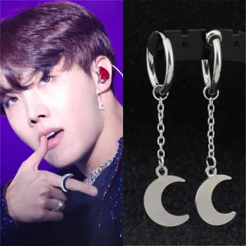 KPOP DNA Korean Fashion Stainless Steel earrings 2020 Woman Earrings Long Men Bangtan Boys V Hoop Earrings Stainless Steel Moon 
KPOP DNA Korean Fashion Stainless Steel earrings 2020 Woman Earrings Long Men Bangtan Boys V Hoop Earrings Stainless Steel Moon