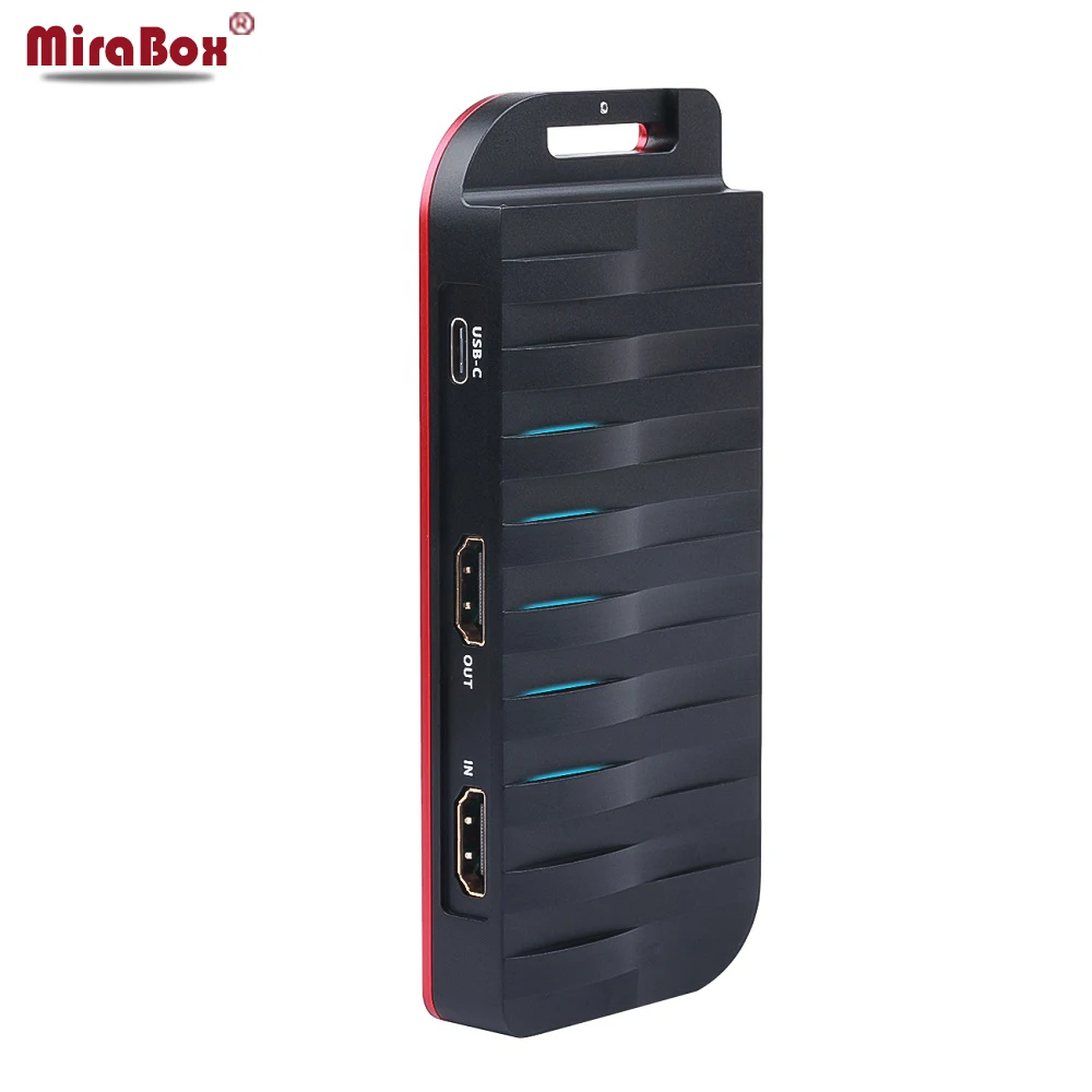 Карта видеозахвата Mirabox USB-C/Type-C HDMI 4K 30FPS HD 1080P 60FPS с входом Mic и шагом | Компьютеры