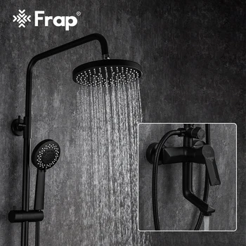 Frap Black Bathroom Shower Faucets Set Bathtub Mixer Faucet Rainfall Shower Tap Bathroom Shower Head Exposed Shower Mixer Tap
Frap Black Bathroom Shower Faucets Set Bathtub Mixer Faucet Rainfall Shower Tap Bathroom Shower Head Exposed Shower Mixer Tap