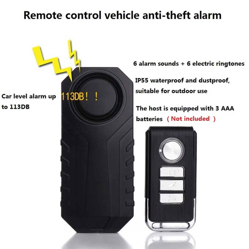 Bicycle Anti-Theft Alarm Wireless Remote Control Waterproof Bike Bicycle Security Alarm 113dB Electric Car Alarm Sensor
Bicycle Anti-Theft Alarm Wireless Remote Control Waterproof Bike Bicycle Security Alarm 113dB Electric Car Alarm Sensor