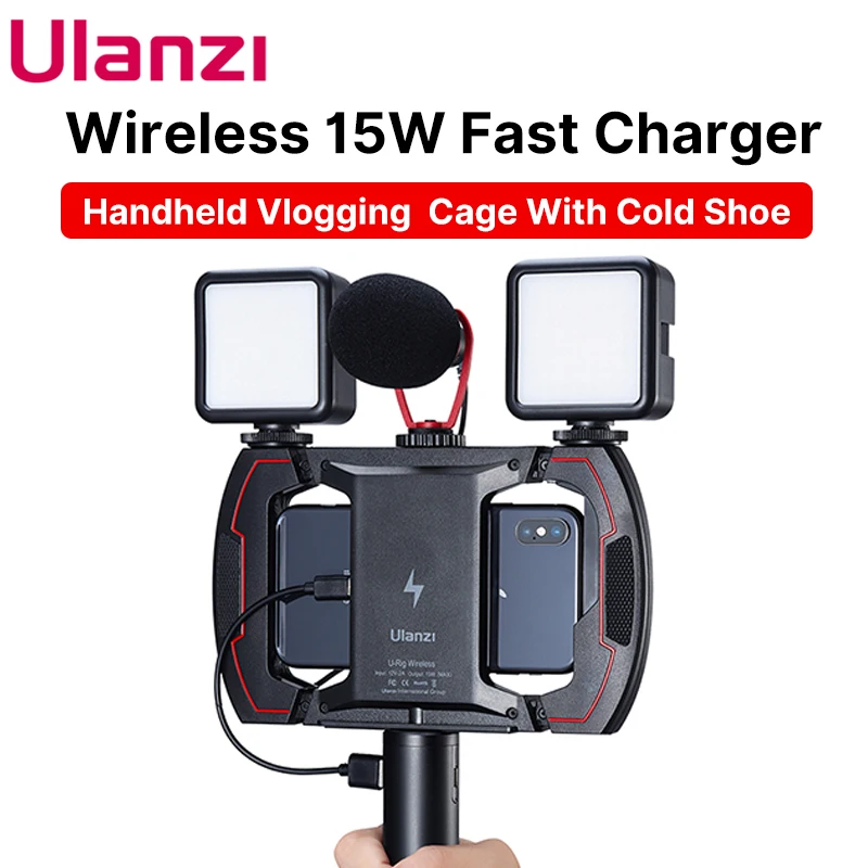 Ulanzi U-Rig Wireless Smartphone Fast Charger Video Case Rig with Cold Shoe 1/4 Screw Tripod for LED Light Mic Fast Rechargable
Ulanzi U-Rig Wireless Smartphone Fast Charger Video Case Rig with Cold Shoe 1/4 Screw Tripod for LED Light Mic Fast Rechargable