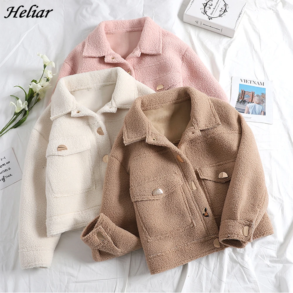 HELIAR Women Winter Woolen Jacket Women Warm Thick ParkasLady's Sash Buttoned Up Solid 2019 New Fashion Short Coat Women
HELIAR Women Winter Woolen Jacket Women Warm Thick ParkasLady's Sash Buttoned Up Solid 2019 New Fashion Short Coat Women