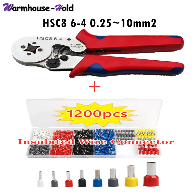 Tubular Terminal Crimping Tools Electrical Pliers HSC8 6-4 0.25~10mm2 Self-adjusting Tool For Cable Wire Insulated Terminals Set
Tubular Terminal Crimping Tools Electrical Pliers HSC8 6-4 0.25~10mm2 Self-adjusting Tool For Cable Wire Insulated Terminals Set