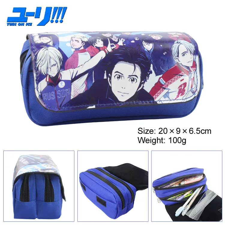 Anime Cartoon Yuri on Ice Nylon Pen Case Double Zipper Pencil Bag Students Large Capacity Stationery Cosmetic Brush Bags Gift
Anime Cartoon Yuri on Ice Nylon Pen Case Double Zipper Pencil Bag Students Large Capacity Stationery Cosmetic Brush Bags Gift