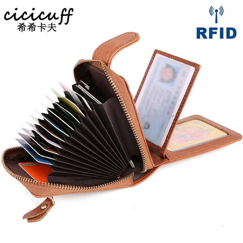 Genuine Leather RFID Credit Card Holder Wallets Coin Pocket Men Business Card Case Multiple Card Slots Organ Cardholder for Male
Genuine Leather RFID Credit Card Holder Wallets Coin Pocket Men Business Card Case Multiple Card Slots Organ Cardholder for Male