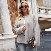 Thick Lambswool Sweatshirts Women Solid Colors O-Neck Single Breasted Casual Loose Cardigans Autumn Winter Warm Leisure Coats
Thick Lambswool Sweatshirts Women Solid Colors O-Neck Single Breasted Casual Loose Cardigans Autumn Winter Warm Leisure Coats
