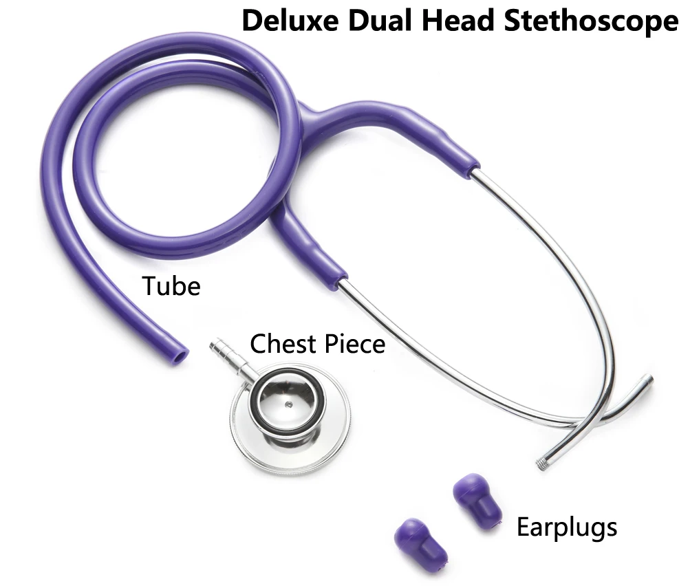 Generic 10Pcs Doctor Cardiology Stethoscope Deluxe Professional Dual Head Stethoscope Medical