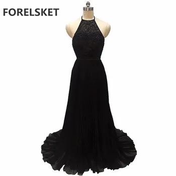 Spaghetti Straps Black Chiffon Prom Dresses 2020 Backless Halter Formal Long Evening Party Gowns Beading Pearls Robe De Soiree
Spaghetti Straps Black Chiffon Prom Dresses 2020 Backless Halter Formal Long Evening Party Gowns Beading Pearls Robe De Soiree