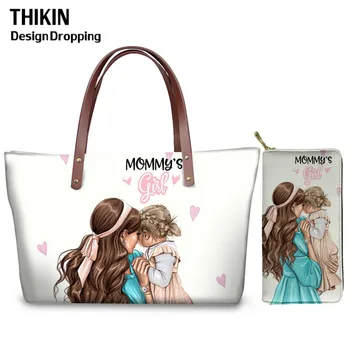 THIKIN 2pcs Handbags Set Black Brown Hair Baby Mom Girls Print Design Travel Shoulder Bags Wallet for Women Large Top-handle Bag
THIKIN 2pcs Handbags Set Black Brown Hair Baby Mom Girls Print Design Travel Shoulder Bags Wallet for Women Large Top-handle Bag