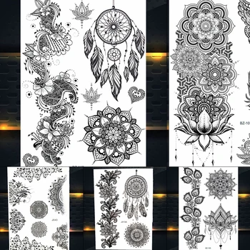 REJASKI Dream Catcher Black Ink Henna Temporary Tattoos Sticker Mehndi Fake Tatoos Mandala Flower Body Art Custom Tattoo Women
REJASKI Dream Catcher Black Ink Henna Temporary Tattoos Sticker Mehndi Fake Tatoos Mandala Flower Body Art Custom Tattoo Women