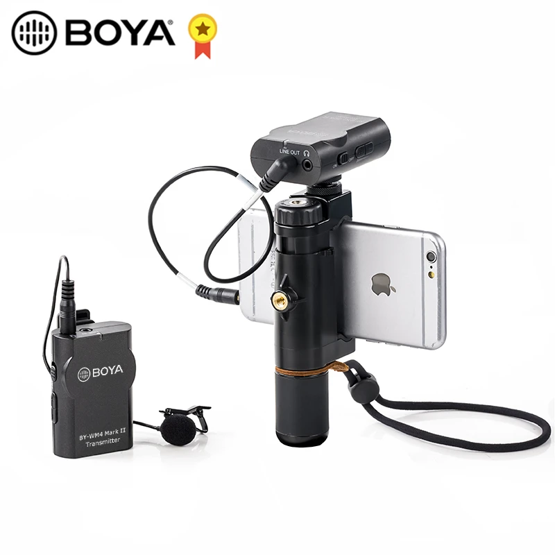 BOYA BY-WM4 Mark II Wireless Studio Condenser Microphone Mic for iPhone Samsung Huawei Smartphone Smooth 4 DSLR Camera & Handle |
