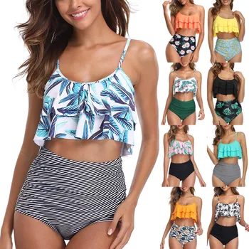 #Z25 Print Women Hight Waist Bikini Set Bandage Ruffled Bikinis Set Push-Up Swimwear Women Sexy Beachwear Swimsuit Biquini
#Z25 Print Women Hight Waist Bikini Set Bandage Ruffled Bikinis Set Push-Up Swimwear Women Sexy Beachwear Swimsuit Biquini