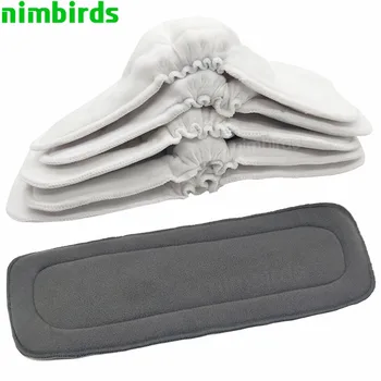 10pcs Reusable Baby Diapers Cloth Diaper Inserts 1 piece 3 Layer Insert 100% Cotton Washable Babies Care Eco-friendly Diaper