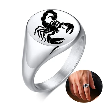 Punk Men Scorpion Ring Custom Signet Rings Engrave Name Logo For Male Women Stainless Steel Personalize Jewelry
Punk Men Scorpion Ring Custom Signet Rings Engrave Name Logo For Male Women Stainless Steel Personalize Jewelry