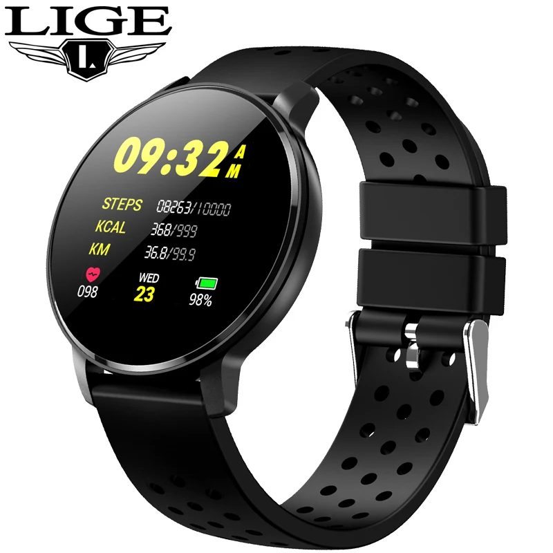 

LIGE Smart Watch Men Sports Fitness Tracker Blood Pressure Heart Rate Detection Pedometer Health Smart Bracelet For Android ios